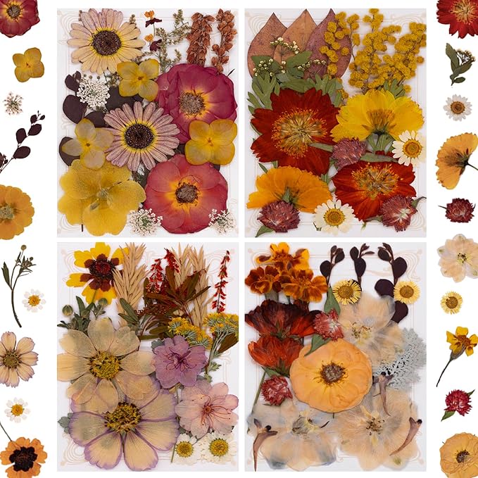 82Pcs Dried Pressed Flowers for Resin Molds, Real Vintage White Natural Bulk by LUCISKY