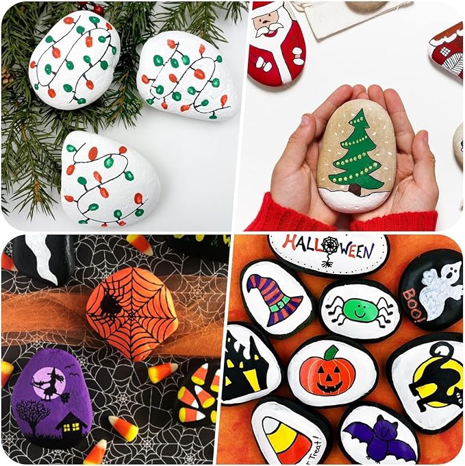 River Rocks for Painting 10 Pcs Extra Large 4.7-6.3 Inch Flat Smooth Painting - Image 6