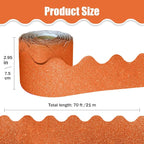 70Ft Shine Orange Bulletin Board Borders，Scalloped Poster Boards Decorations - Image 2
