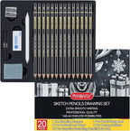 PANDAFLY Drawing Sketching Pencil Set, 20 Piece, 4H-14B Graphite Pencils | Pro by PANDAFLYArtSupplies