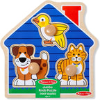 Melissa & Doug Pet Animals Jumbo Knob Puzzle, Wooden Peg Puzzle - Image 6