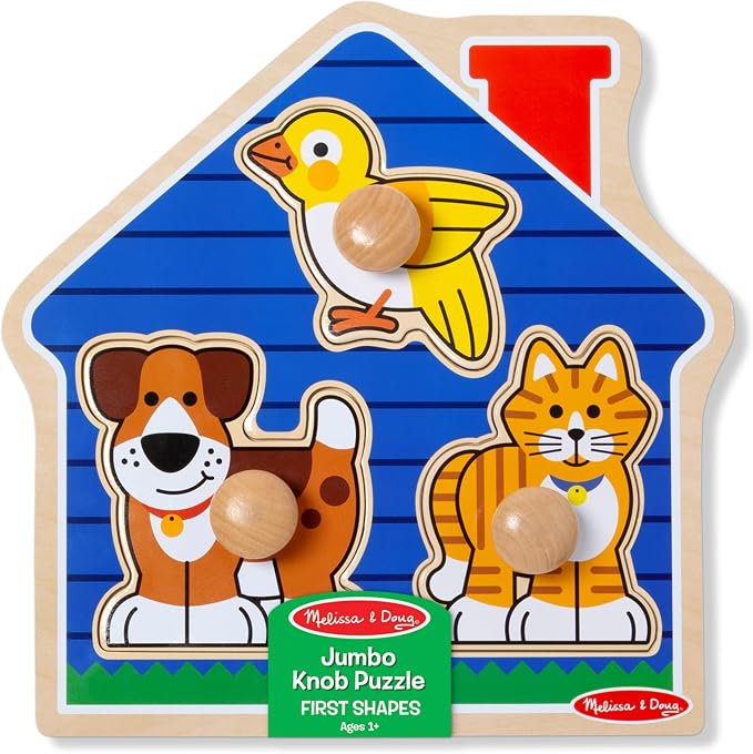 Melissa & Doug Pet Animals Jumbo Knob Puzzle, Wooden Peg Puzzle - Image 6