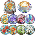ijbnhd 8 PCS Flowers Diamond Art Coasters | Diamond Painting Coasters Kits by ijbnhd