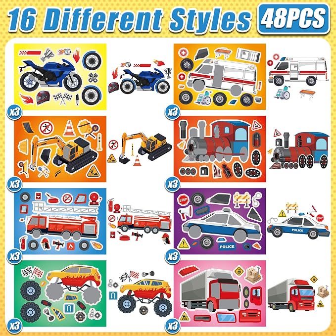 48 Sheets Create Vehicle of Dreams Stickers, Make Your Own Stickers - Image 4