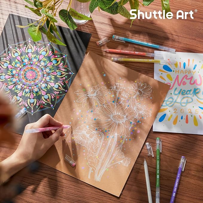 Shuttle Art 30 Colors Cute Journal Pens 0.6mm Fine Point Colored Gel Pens - Image 6