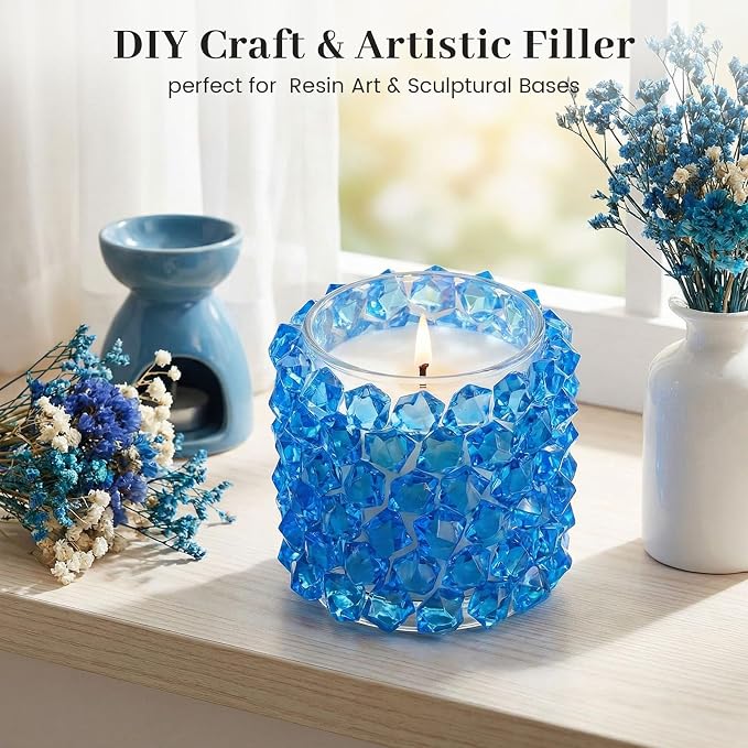 DOMESTAR Royal Blue Fake Ice Rocks, Fish Tanks Decor Table Scatter DIY Craft - Image 6