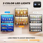 6-Tier Wall Display Case with Glass Doors, LED Sports Card Display Case with - Image 4