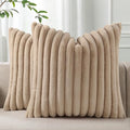 Pallene Faux Fur Plush Throw Pillow Covers 26x26 Set of 2, Luxury Soft Fluffy by PALLENE