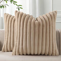 Pallene Faux Fur Plush Throw Pillow Covers 24x24 Set of 2, Luxury Soft Fluffy by PALLENE