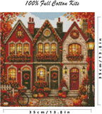 YERUOUIU Fall House Stamped Cross Stitch Kits - Image 2