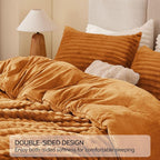 BEDELITE Fleece Queen Comforter Set -Super Soft & Warm Fluffy Rust Orange - Image 5