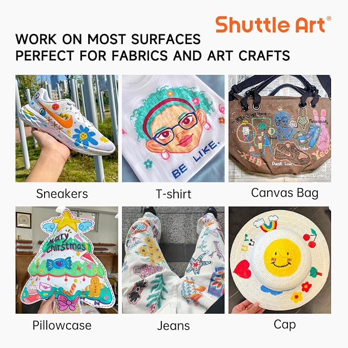 Shuttle Art 28 Colors Fabric Markers, Permanent Markers - Image 5