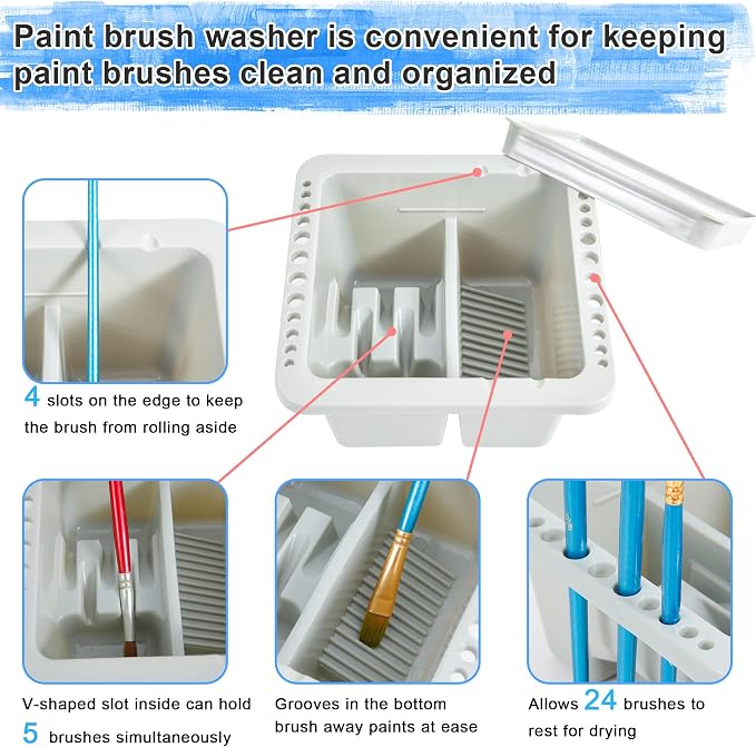 MyLifeUNIT Paint Brush Cleaner, Paint Brush Holder and Organizers - Image 2