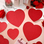 JarThenaAMCS 45Pcs Valentine' s Day Heart Cutouts Red Pink Glitter Heart Shaped - Image 4
