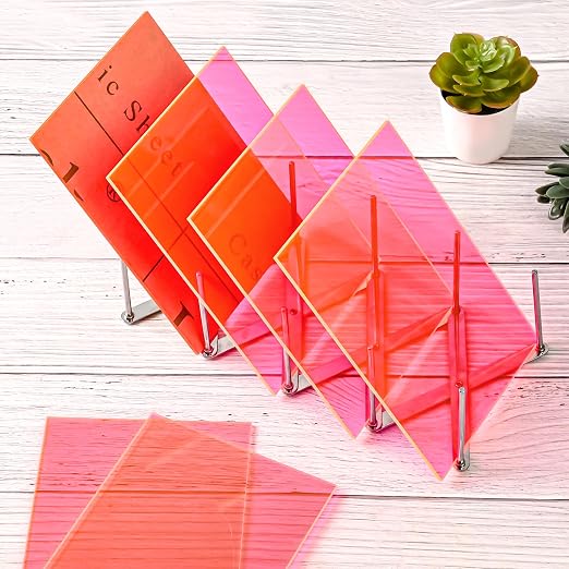 Fluorescent red Acrylic Sheets 1/8 inch Thick 3mm 2 Pack 12 x 16 Clear - Image 4