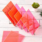 Lesnlok Fluorescent red Acrylic Sheets 1/8 inch Thick 3mm 2 Pack 8 x 10 Clear - Image 4