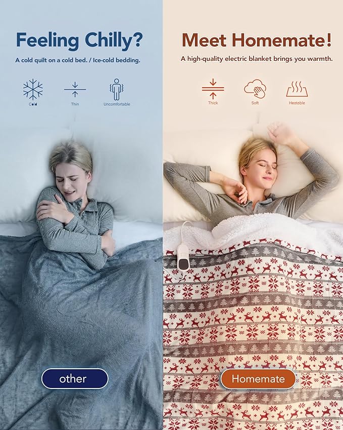 Homemate Electric Heated Blanket Queen Size - Image 3