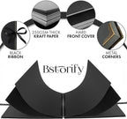 Bstorify Square Large Black Scrapbook Photo Albums 80 Pages Thick Kraft Paper - Image 3