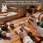 DIY Needle Felting Kit Cute Gray Lop-Eared Bunny Holding Carrot – Needle - Image 5