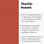 Jacquard Fabric Paint for Clothes - 8 Oz Textile Color Russet Leaves Fabric - Image 2