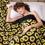 Sunflower Weighted Blanket for Adults 15lbs, Twin Full Size Cooling Heavy Throw by BETU