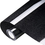 VinylRus Glitter Heat Transfer Vinyl Rolls-10” x 8ft Laser Black Iron on Vinyl by VinylRus