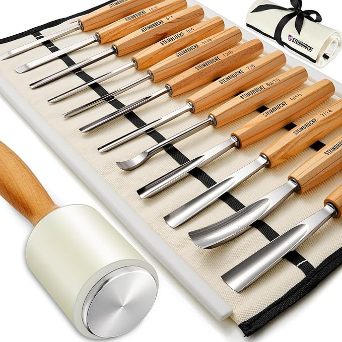 Wood Carving Kit, Wood Carving Tools Set of 12 Chisels and Mallet by Take+MotoVecor+%2CTake+the+world
