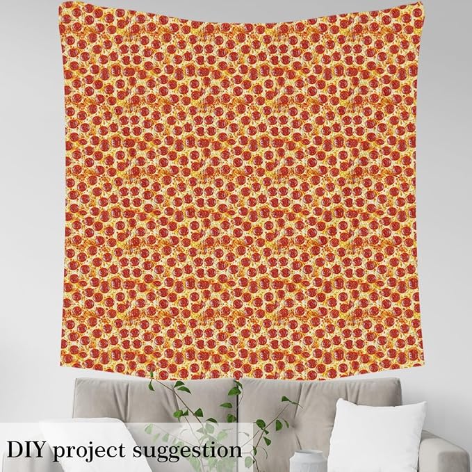 Erosebridal Pizza Flannel Fabric by The Yard Pepperoni Sausage Soft Not - Image 3
