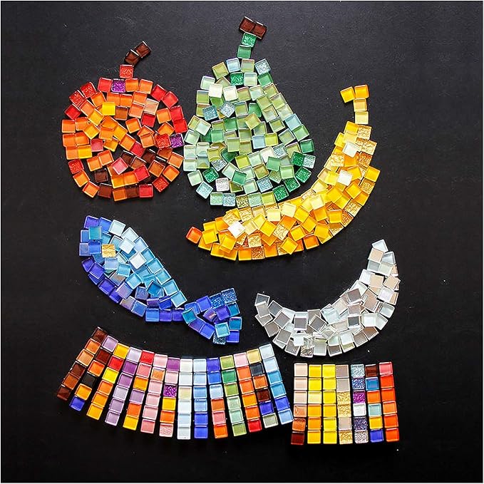 100 Pieces Mosaic Tiles Squares Bulk Pink Crystal Mosaic Stained Glass - Image 7