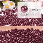 1000pcs Wine Red 6mm Pearl Beads - Image 2