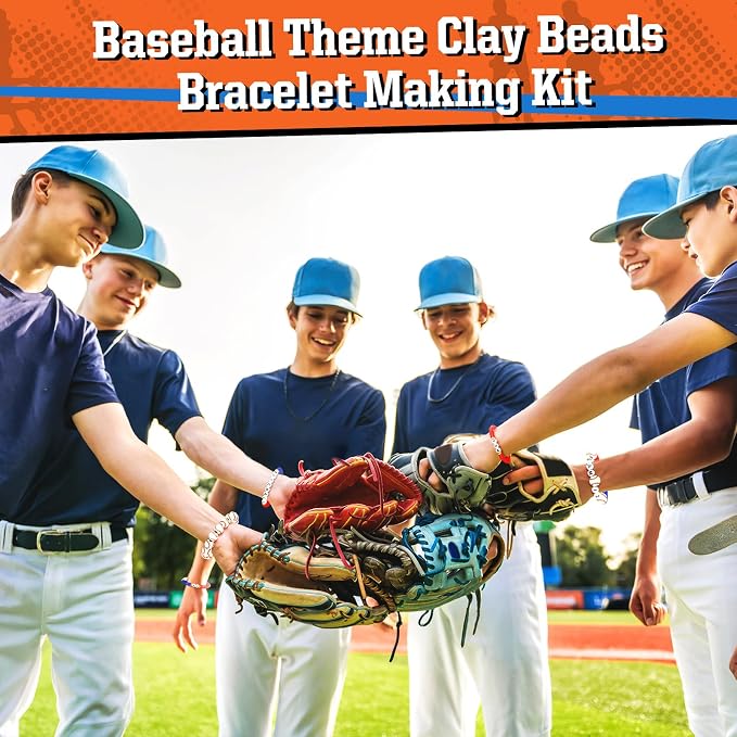 Ferreve 4200 Pcs Baseball 12 Strands Clay Beads Bracelet Making Kit, 100 Letter - Image 5