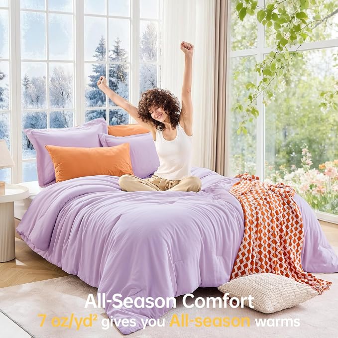 MUXHOMO Queen Comforter Set, All Season Ultra Soft Down Alternative Bedding - Image 4