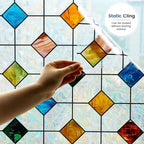 DKTIE Rainbow Stained Glass Window Film Decorative Privacy Window Film Patterns - Image 4