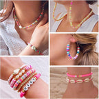 Redtwo 10000 Pcs Clay Beads Bracelet Making Kit, 3 Boxes 60 Colors Flat Preppy - Image 2
