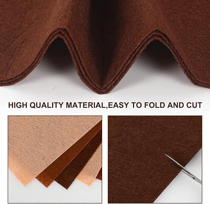 Whaline 20Pcs Skin Tone Felt Fabric Sheets Skin Tone Soft Thick Assorted Cream - Image 3