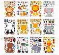 48 Sheets Create Funny Safari Animals Stickers, Make a Face Stickers by Cosomia