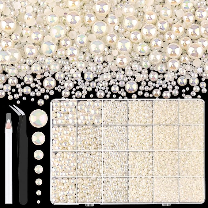13000Pcs Flatback Pearls for Crafting, Bedazzling Bead for DIY Crafts Clothing by TINKRSTUFF