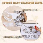 HTVSTD Cowhide HTV Heat Transfer Vinyl 10 Sheets 12×10in Iron on Vinyl | Serape - Image 3