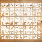 Marspark 66 Pcs Small Stencils for Crafts Reusable 3 Inch Stencils for Painting by Marspark