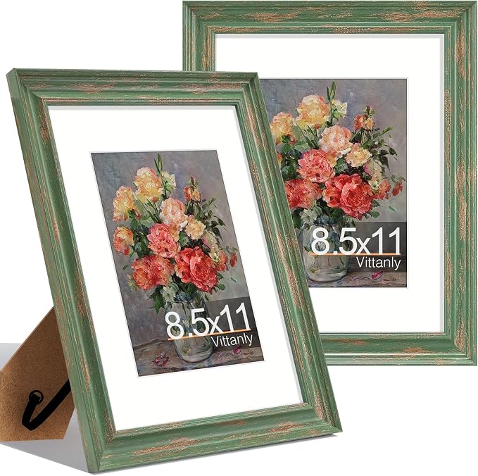 Vittanly 8.5x11 Picture Frames Set of 2, Ornate Vintage Photo Frame by Vittanly