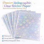Bleidruck 25 Sheets Snowflake Holographic Clear Sticker Laminate Paper | A4 - Image 5