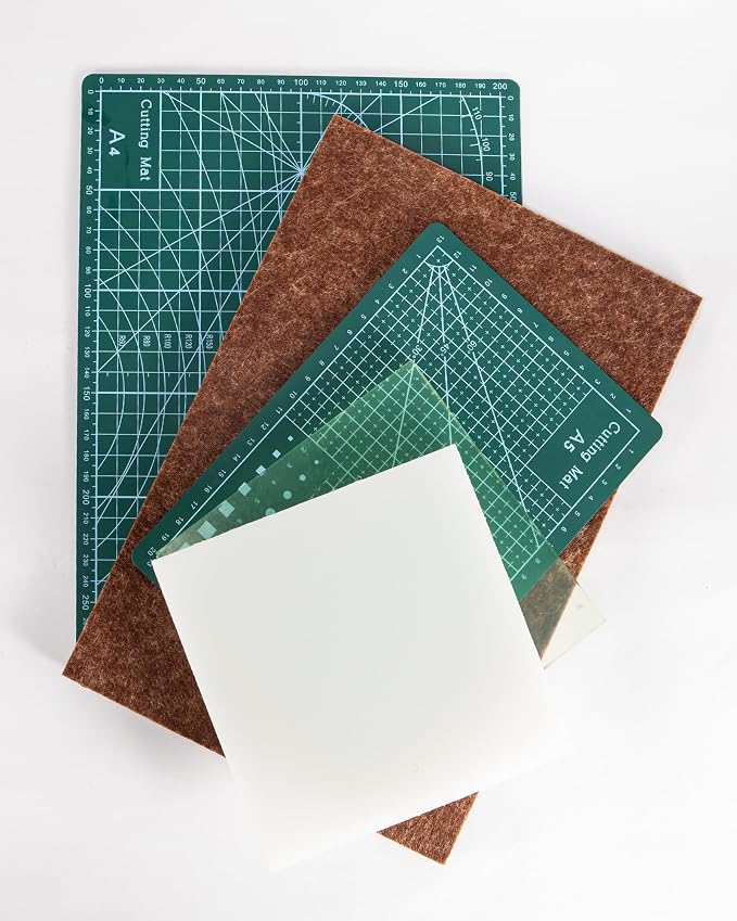 5 Pcs Leather Punch Pads Set， A4+A5 Self Healing Cutting Mats, 15x15cm Rubber - Image 9