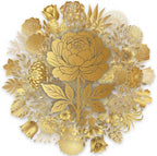 50PCS Gold Foil Floral Stickers, Metallic Botanical Decals, Waterproof PET - Image 2