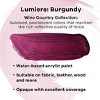 Jacquard Lumiere 8oz Fabric Paint Burgundy - Image 2