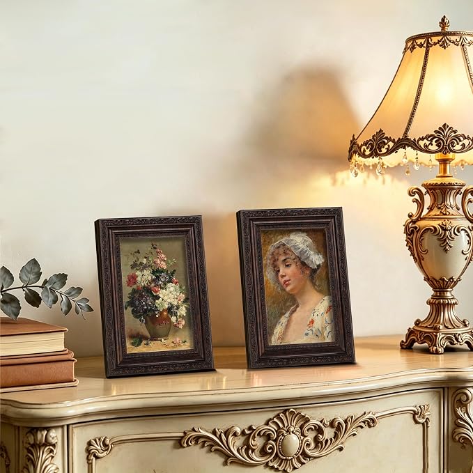 eletecpro 4x6 Vintage Picture Frame, Glass Cover, Horizontal or Vertical - Image 7