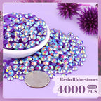 4000PCS 5mm Resin Jelly Rhinestones in Bulk, Bedazzling Flatback Crystals - Image 2
