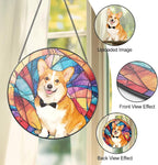 Personalized Pet Portrait Stained Glass Suncatcher, Custom Window Hanging Dog - Image 3