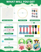 FIVEIZERO Punch Needle Kit for Beginners, Yarn Punch Needle Art Craft Kit for - Image 2