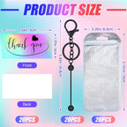 Sasylvia 60 Pcs Beadable Keychain Bars Bulk Making Kit 20 Beaded Keychain 20 - Image 2