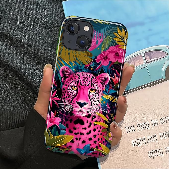 ZHEGAILIAN Case for iPhone 14 Plus, Panther Leopard Flower Durable Shockproof - Image 5